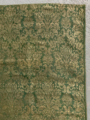 Italian style brocade on green (117 x 52)