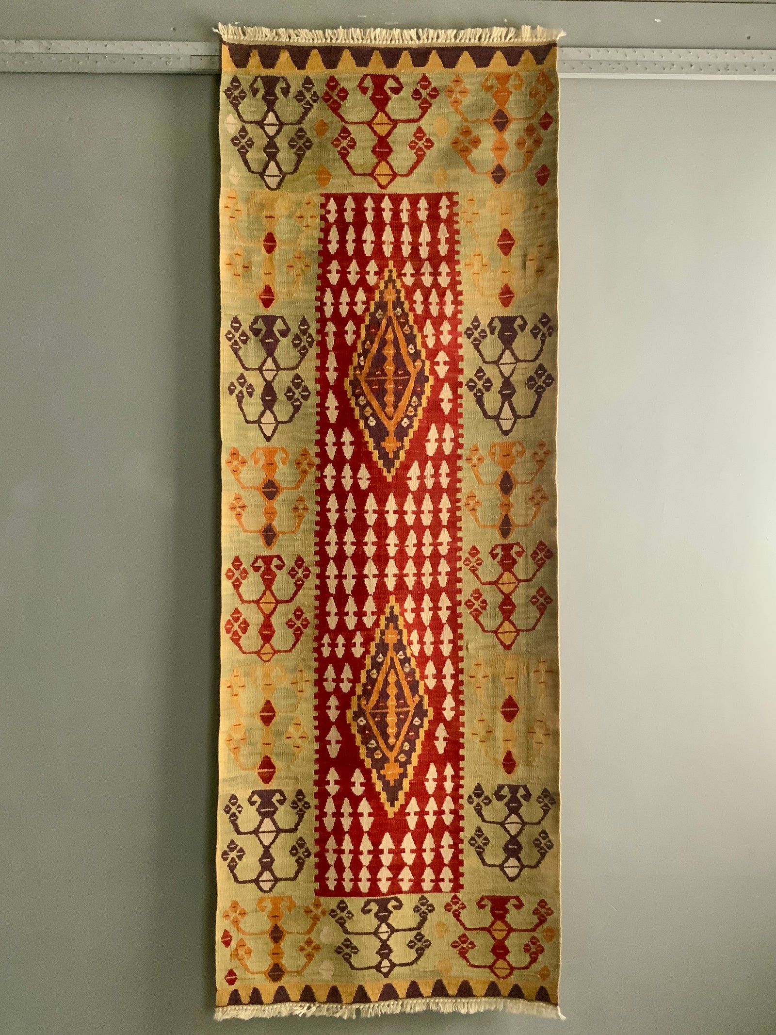 Turkish Konya natural dye kilim short runner (201 x 73cm) *new