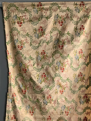 French Lyon antique brocade silk (201 x 102cm)