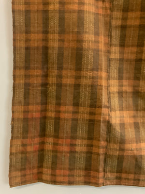 Vintage plaid handmade cloth (177 x 172cm)