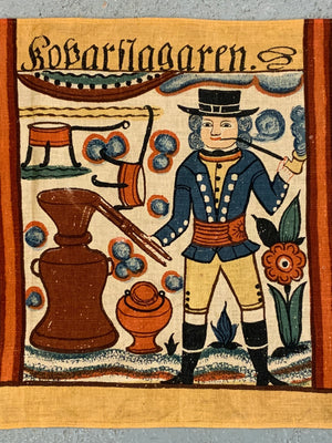 Norwegian museum reproduction printed cloth of trades (125 x 40cm)