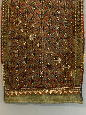 Turkish antique wool brocade yastik (94 x 58cm)