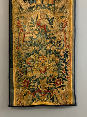 Franco - Flemish antique part silk tapestry border (166 x 50cm)