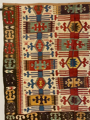 Turkish Anatolian antique kilim fragment (174 x 163cm)