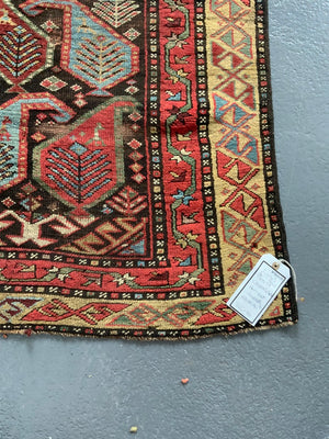 S. Caucasian Karabagh antique runner with boteh design (336 x 84cm)
