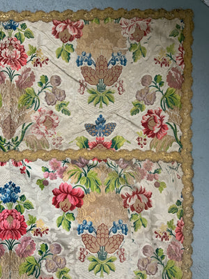 French antique silk brocade (173 x 103cm)