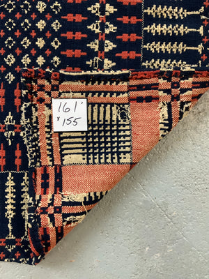 American Pennsylvanian antique small double-cloth blanket (161 x 155cm)