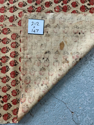 Uzbek antique Block printed cotton (212 x 147)