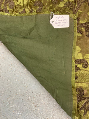 Florentine green antique silk damask cover (134 x 105)