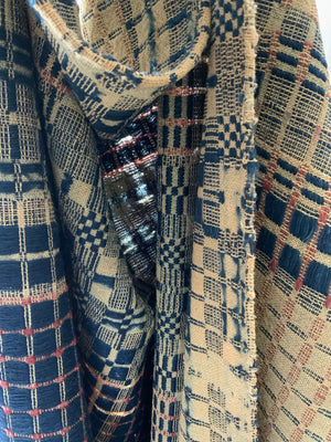 American antique Pennsylvanian wool double-cloth blanket (232 x 193cm)