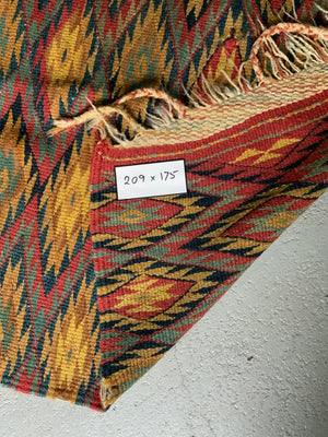 Azerbaijan vintage flatweave rug (209 x 175cm)