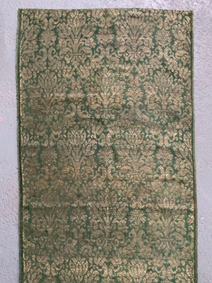Italian style brocade on green (117 x 52)