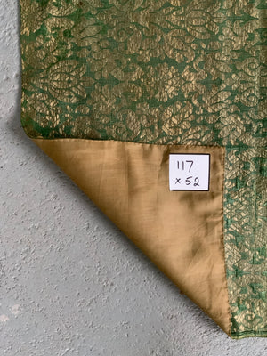 Italian style brocade on green (117 x 52)