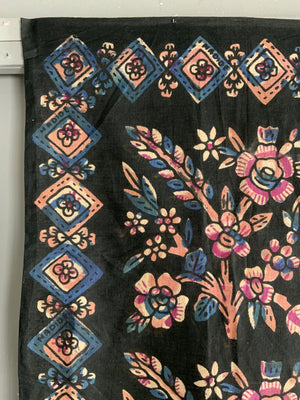 Turkish vintage Tokat Kandili type wood block pink printed cotton (96 x 94cm)