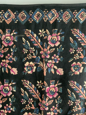 Turkish vintage Tokat Kandili type wood block pink printed cotton (96 x 94cm)