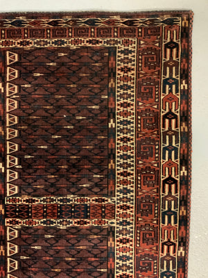 Turkmen Yomut antique doorway ensi rug (155 x 142cm)