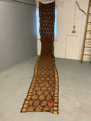 Congo Showa long rafia panel with cowries (587 x 78cm)