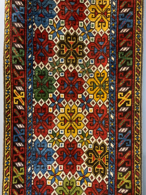 Turkish runner handspun wool natural dyes (290 x 76 cm) *new