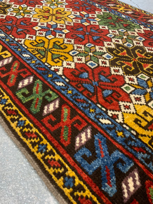 Turkish runner handspun wool natural dyes (290 x 76 cm) *new