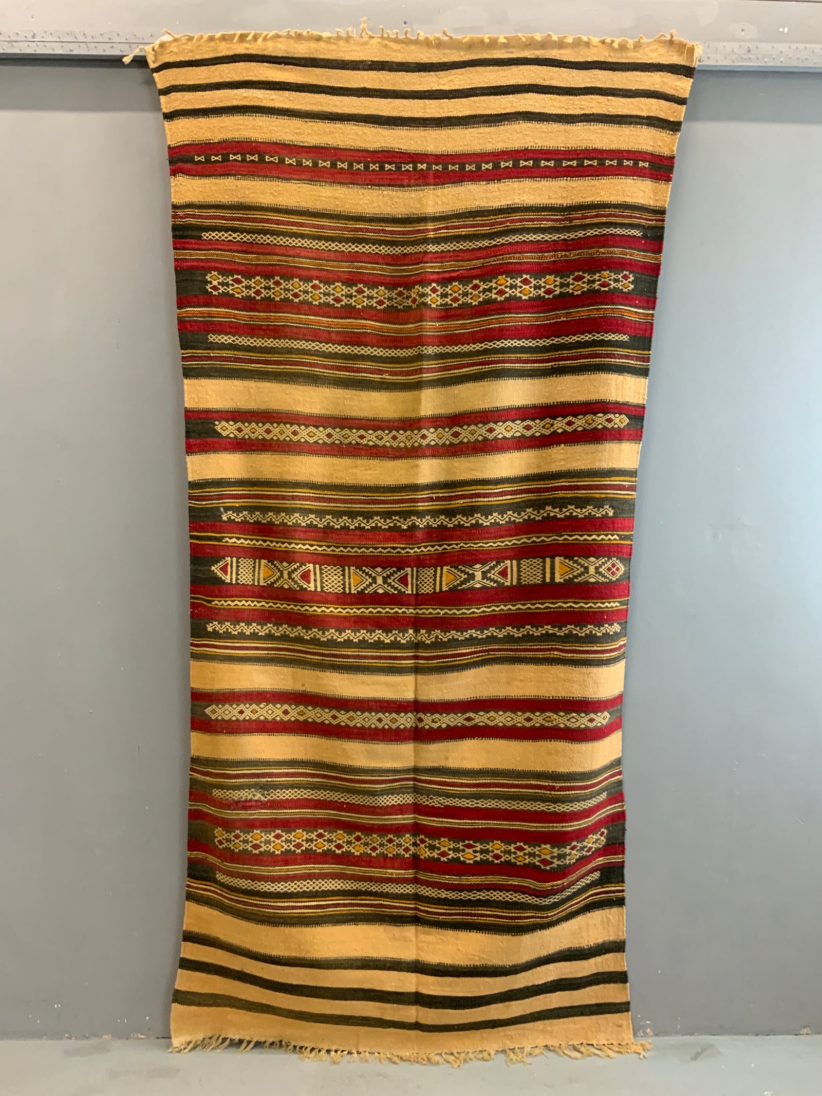 Tunisian Berber brocaded flatweave (235 x 109cm)