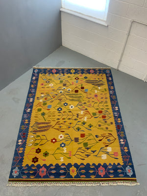 Turkish kilim tapestry carpet with Sarcoy design (220 x 164cm) *new