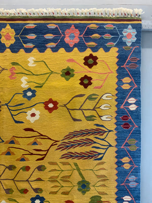 Turkish kilim tapestry carpet with Sarcoy design (220 x 164cm) *new