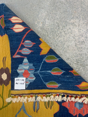 Turkish kilim tapestry carpet with Sarcoy design (220 x 164cm) *new