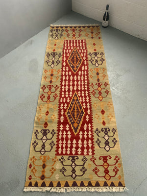 Turkish Konya natural dye kilim short runner (201 x 73cm) *new