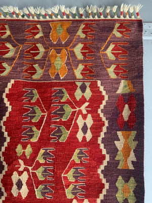 Turkish natural dye kilim short runner (190 x 64cm) *new