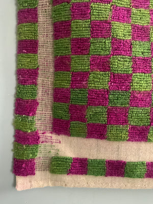 Turkish Obruk looped pile Çeki Tülü chequered rug (165 x 114cm)