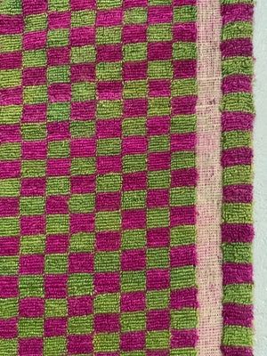 Turkish Obruk looped pile Çeki Tülü chequered rug (165 x 114cm)