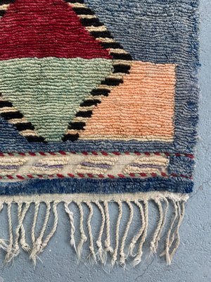 Turkish Obruk looped pile multicolour vintage Çeki Tülü rug (162 x 110cm)