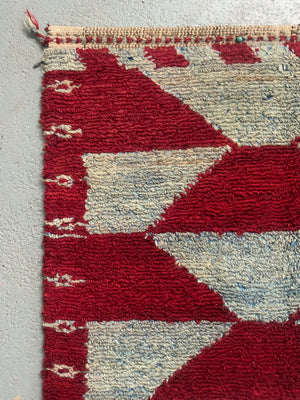 Turkish Obruk looped pile vintage Çeki Tülü rug (148 x 117cm)