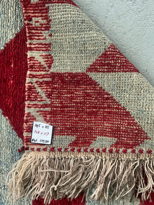 Turkish Obruk looped pile vintage Çeki Tülü rug (148 x 117cm)