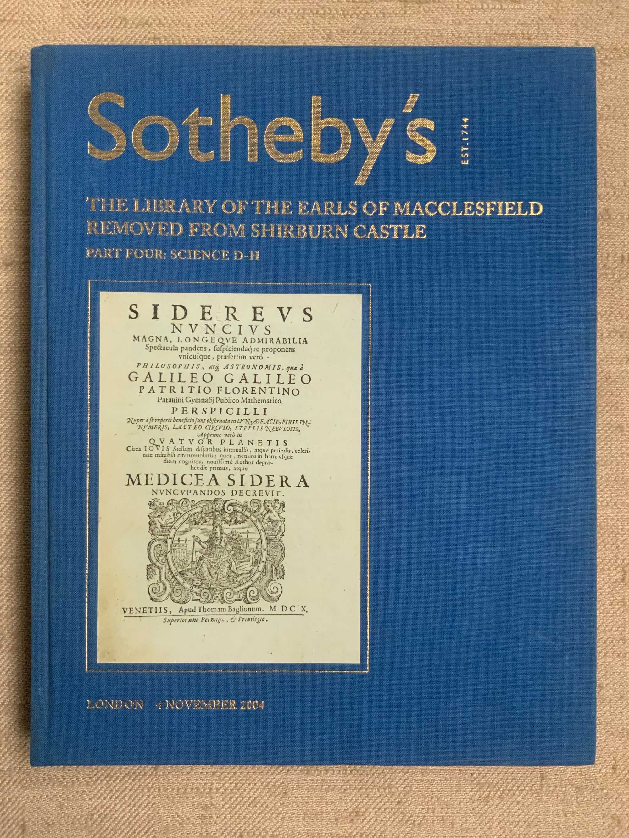 Sotheby's London • Macclesfield Library • Part Four: Science D-H