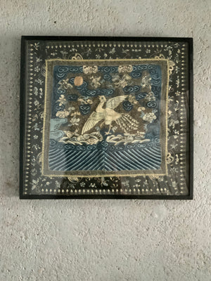 Chinese Qing Dynasty civil rank badge (36 x 38cm)