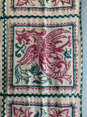 Italian silk embroidery on linen (223 x 89cm)