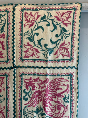 Italian silk embroidery on linen (223 x 89cm)