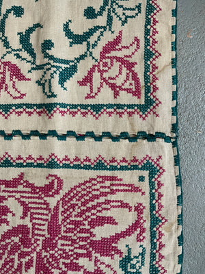 Italian silk embroidery on linen (223 x 89cm)