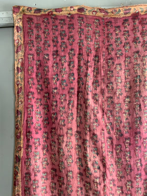 Turkish antique cotton raspberry colour print (123 x 119cm)