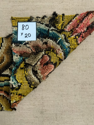 English floss silk needlework fragment (80 x 20cm)