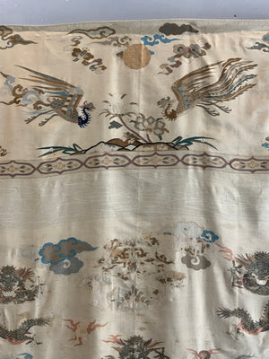 Japanese Edo period antique kesi silk tapestry (205 x 136cm)