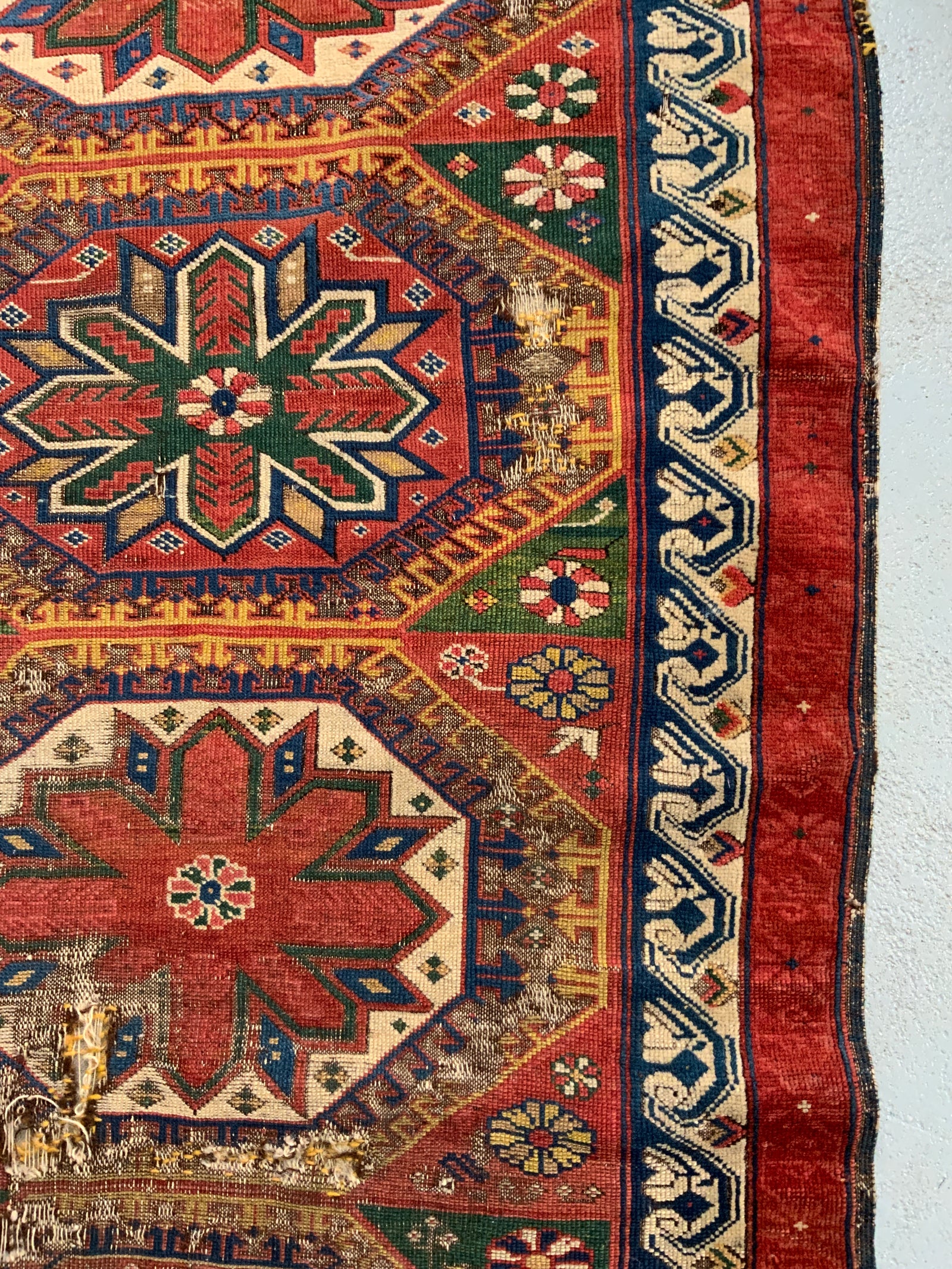 Antique Holbein design Caucasian rug (237 x 99cm) *AF