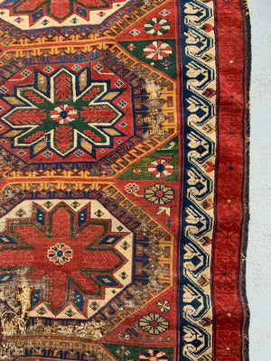 Antique Holbein design Caucasian rug (237 x 99cm) *AF