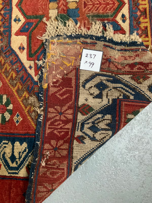 Antique Holbein design Caucasian rug (237 x 99cm) *AF