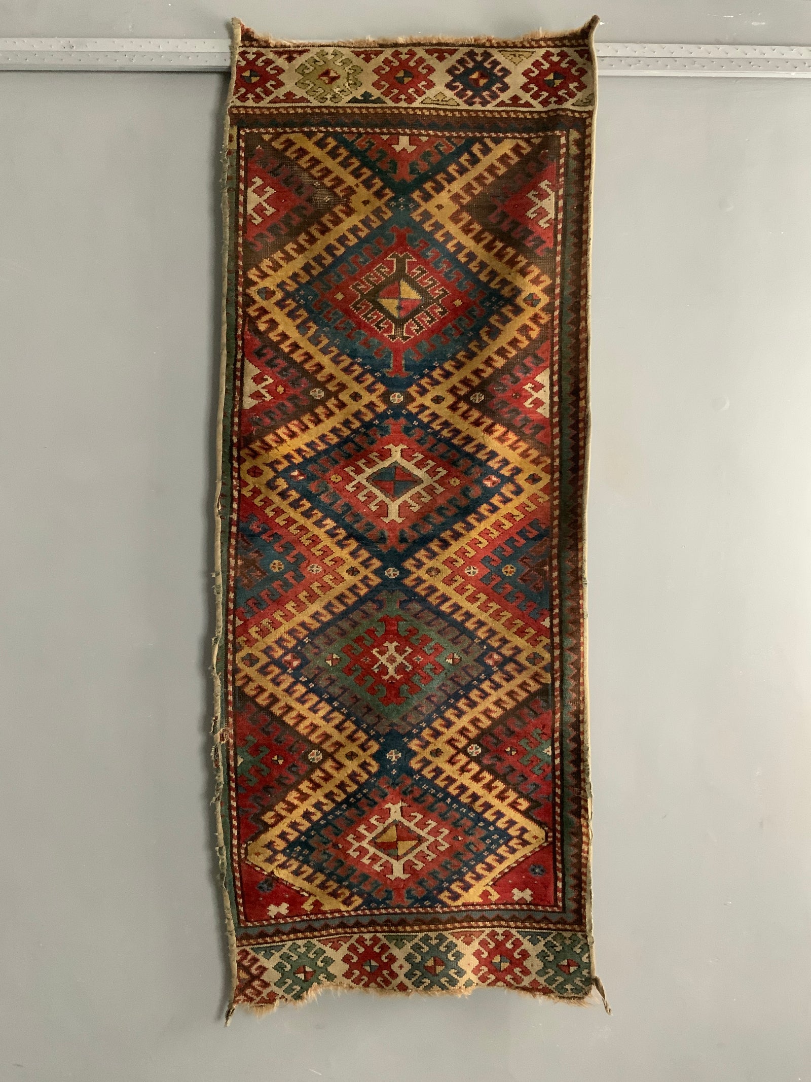 Azeri Kasak Bordjalou antique rug fragment 205 x 80