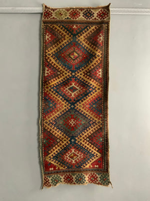 Azeri Kasak Bordjalou antique rug fragment 205 x 80