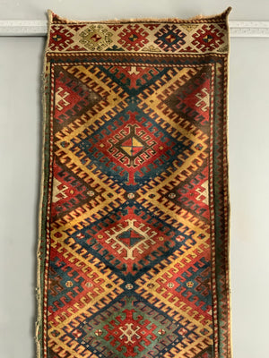 Azeri Kasak Bordjalou antique rug fragment 205 x 80