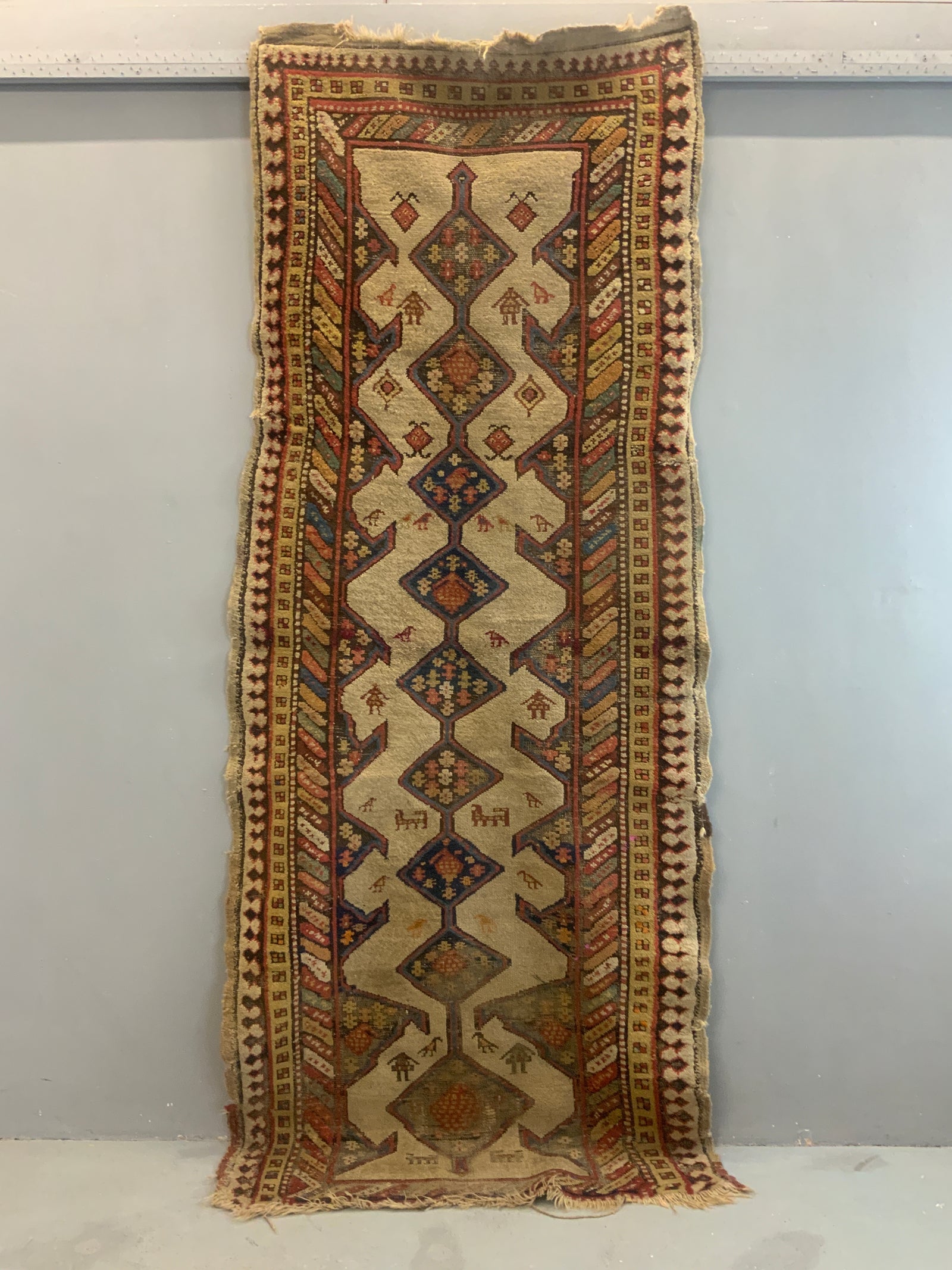 NWP Kurdish antique long rug / runner (264 x 108cm) *AF