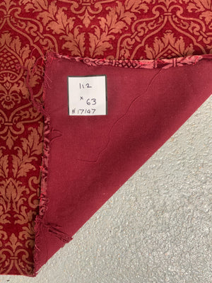 Victorian printed and etched velvet pelmet (112 x 63cm)